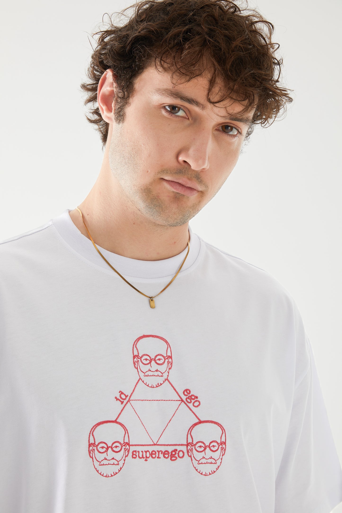 Freud Nakışlı Oversize T-shirt | Psikiyatri