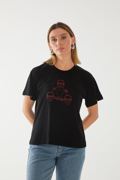 Freud Nakışlı Oversize T-shirt | Psikiyatri