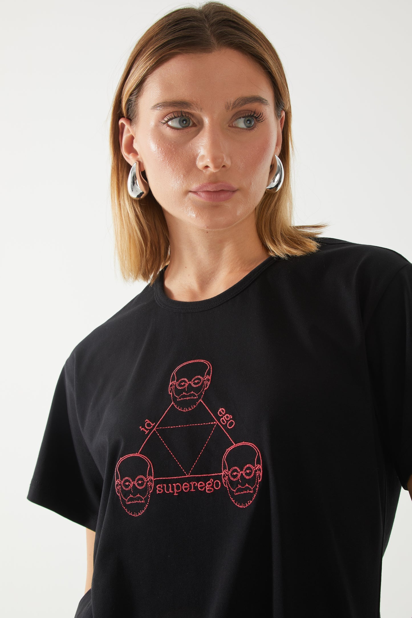 Freud Nakışlı Oversize T-shirt | Psikiyatri