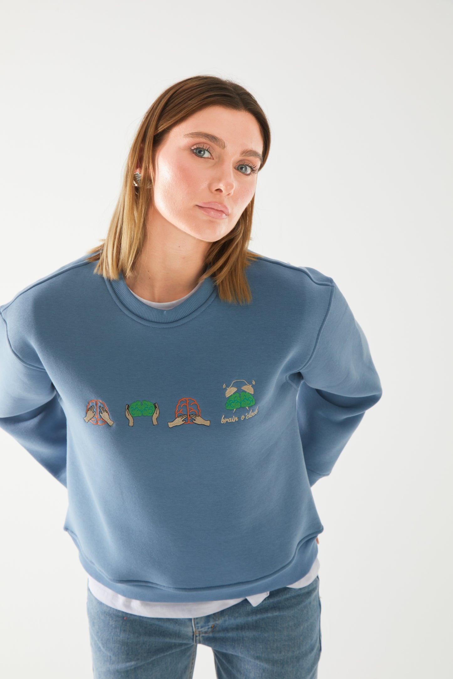 'PRECIOUS' nakışlı oversize sweatshirt