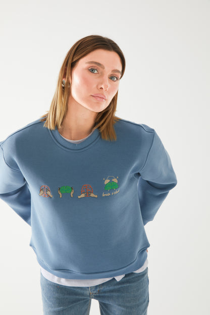 'PRECIOUS' nakışlı oversize sweatshirt