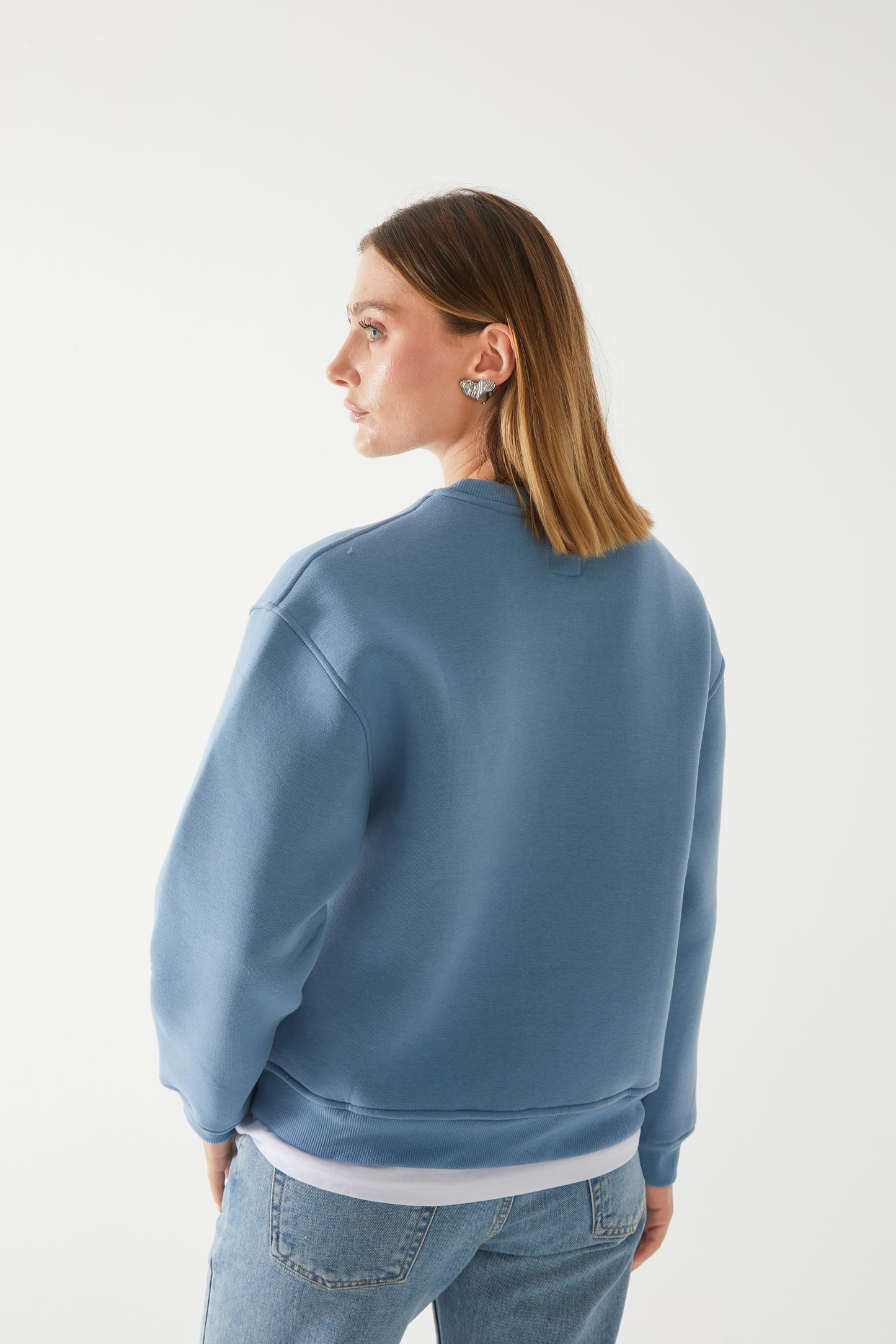 'PRECIOUS' nakışlı oversize sweatshirt