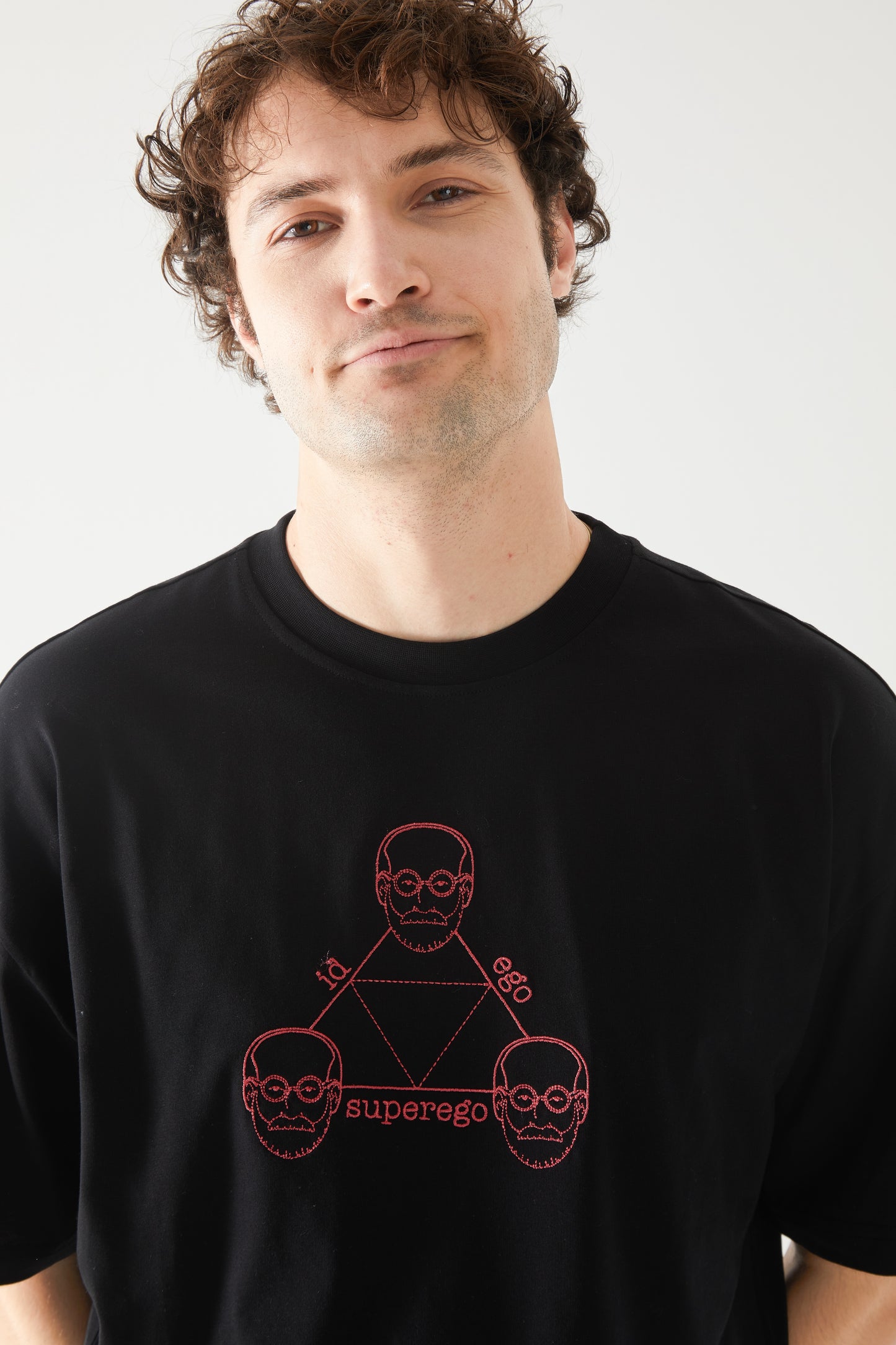 Freud Nakışlı Oversize T-shirt | Psikiyatri