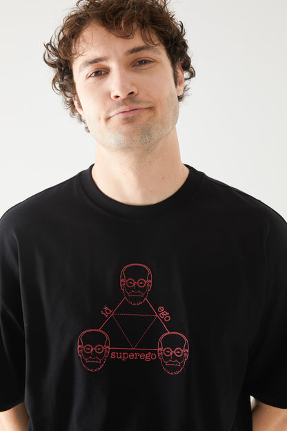 Freud Nakışlı Oversize T-shirt | Psikiyatri