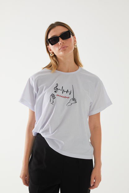 Maestro Nakışlı Oversize T-shirt | Kardiyoloji