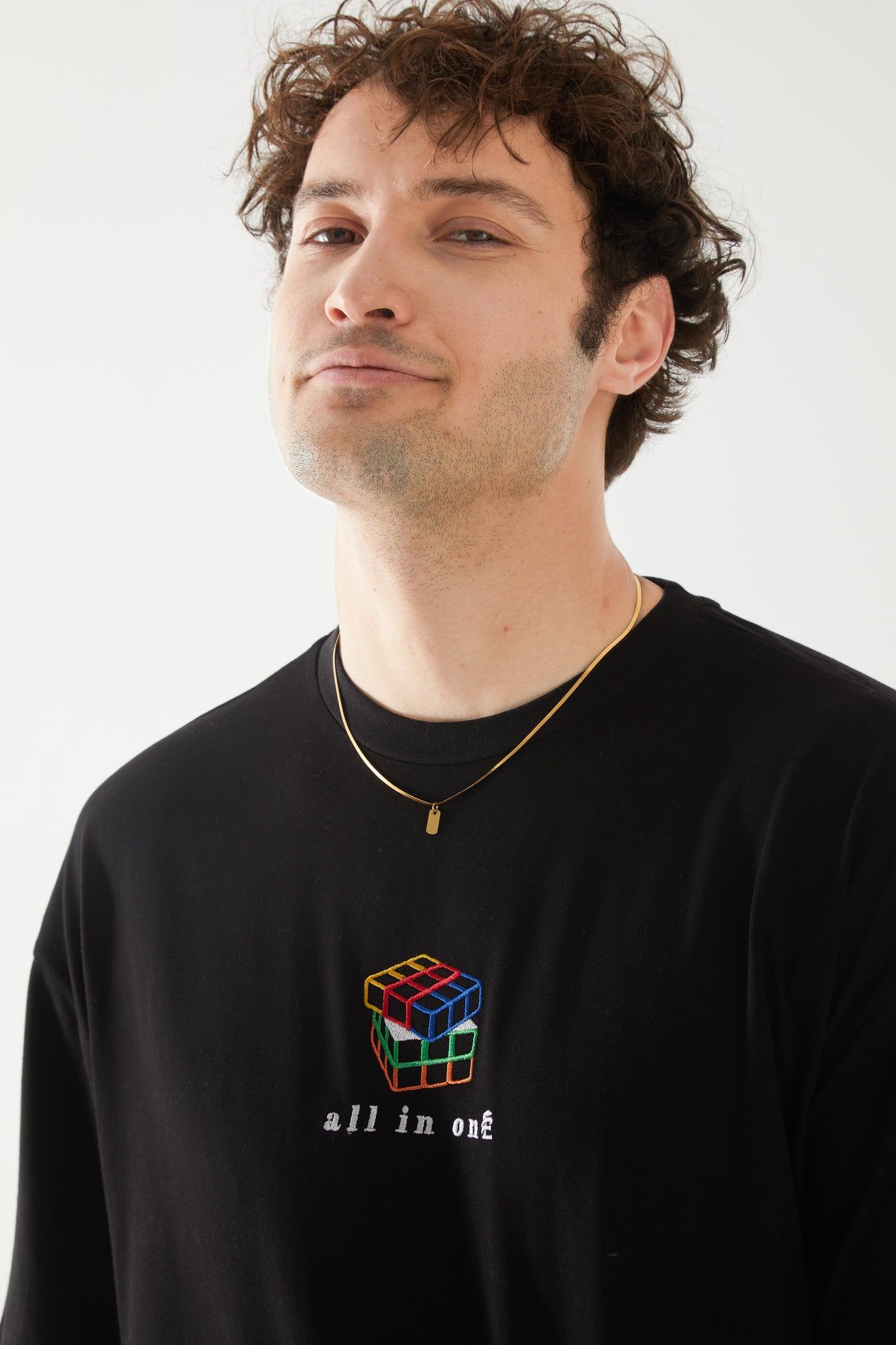 All In One Nakışlı Oversize T-shirt | Dahiliye