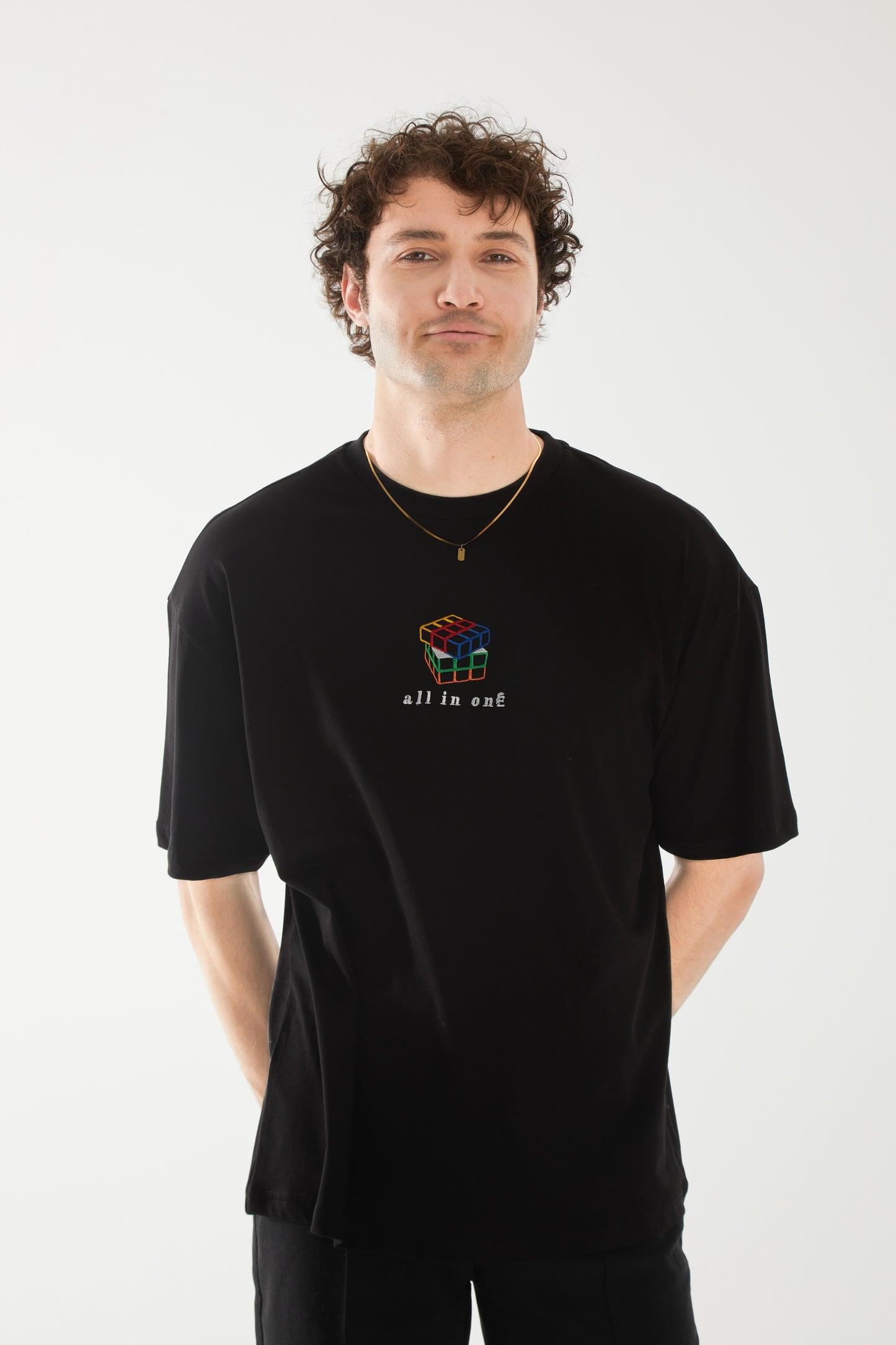 All In One Nakışlı Oversize T-shirt | Dahiliye