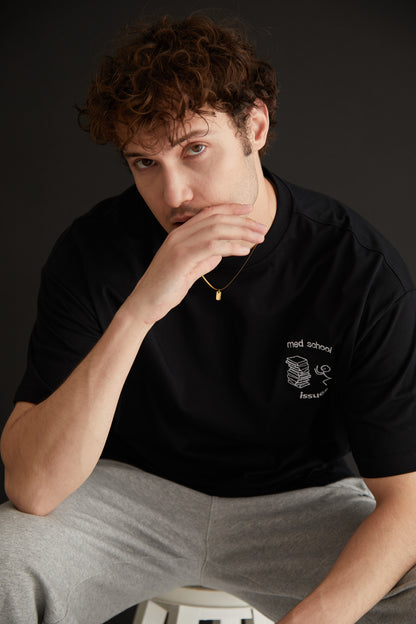 Med School Issues Nakışlı Oversize T-shirt | Tıp Fakültesi