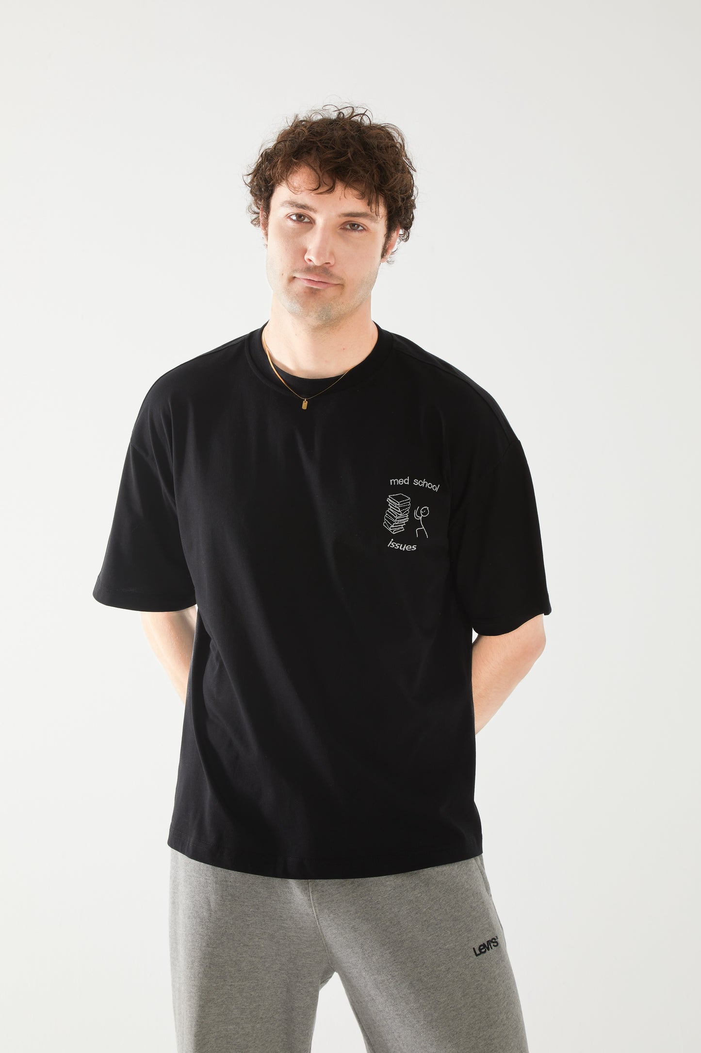 Med School Issues Nakışlı Oversize T-shirt | Tıp Fakültesi