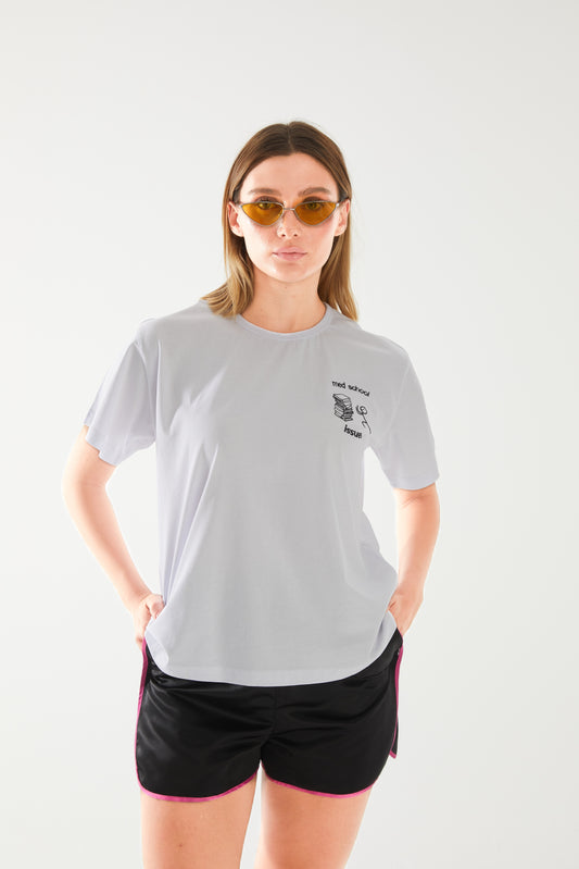 Med School Issues Nakışlı Oversize T-shirt | Tıp Fakültesi