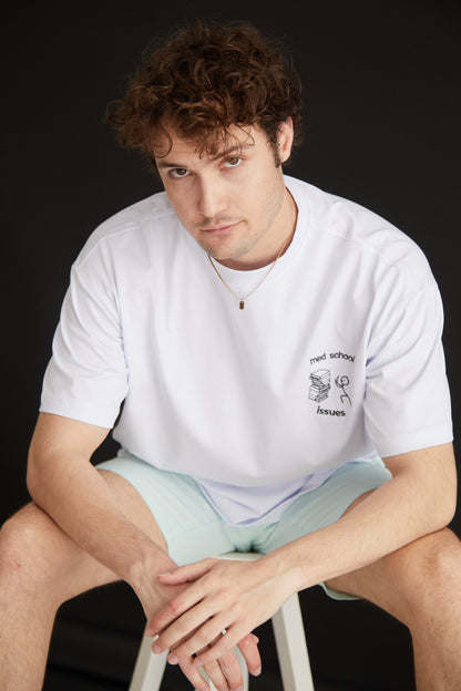 Med School Issues Nakışlı Oversize T-shirt | Tıp Fakültesi
