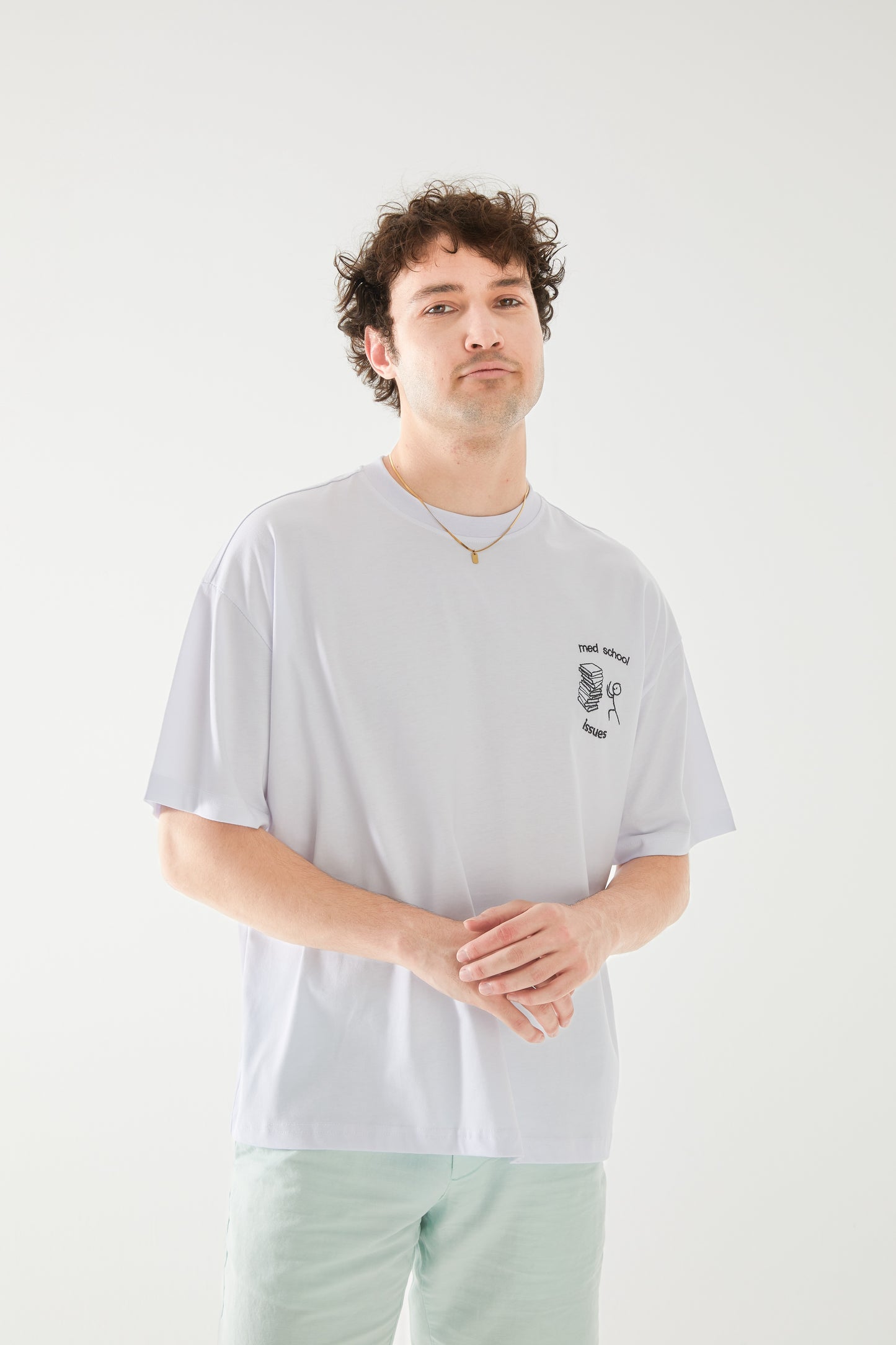 Med School Issues Nakışlı Oversize T-shirt | Tıp Fakültesi