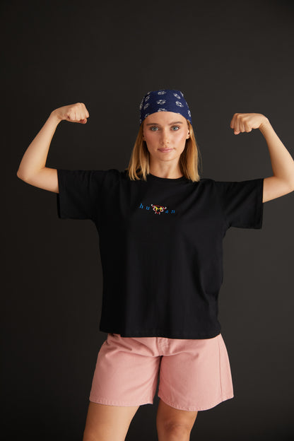 Human Nakışlı Oversize T-shirt | 14 Mart Tıp Bayramı