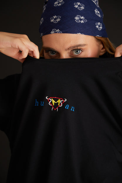 Human Nakışlı Oversize T-shirt | 14 Mart Tıp Bayramı