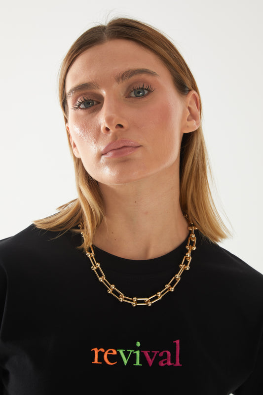 Revival Nakışlı Oversize T-shirt | Dermatoloji