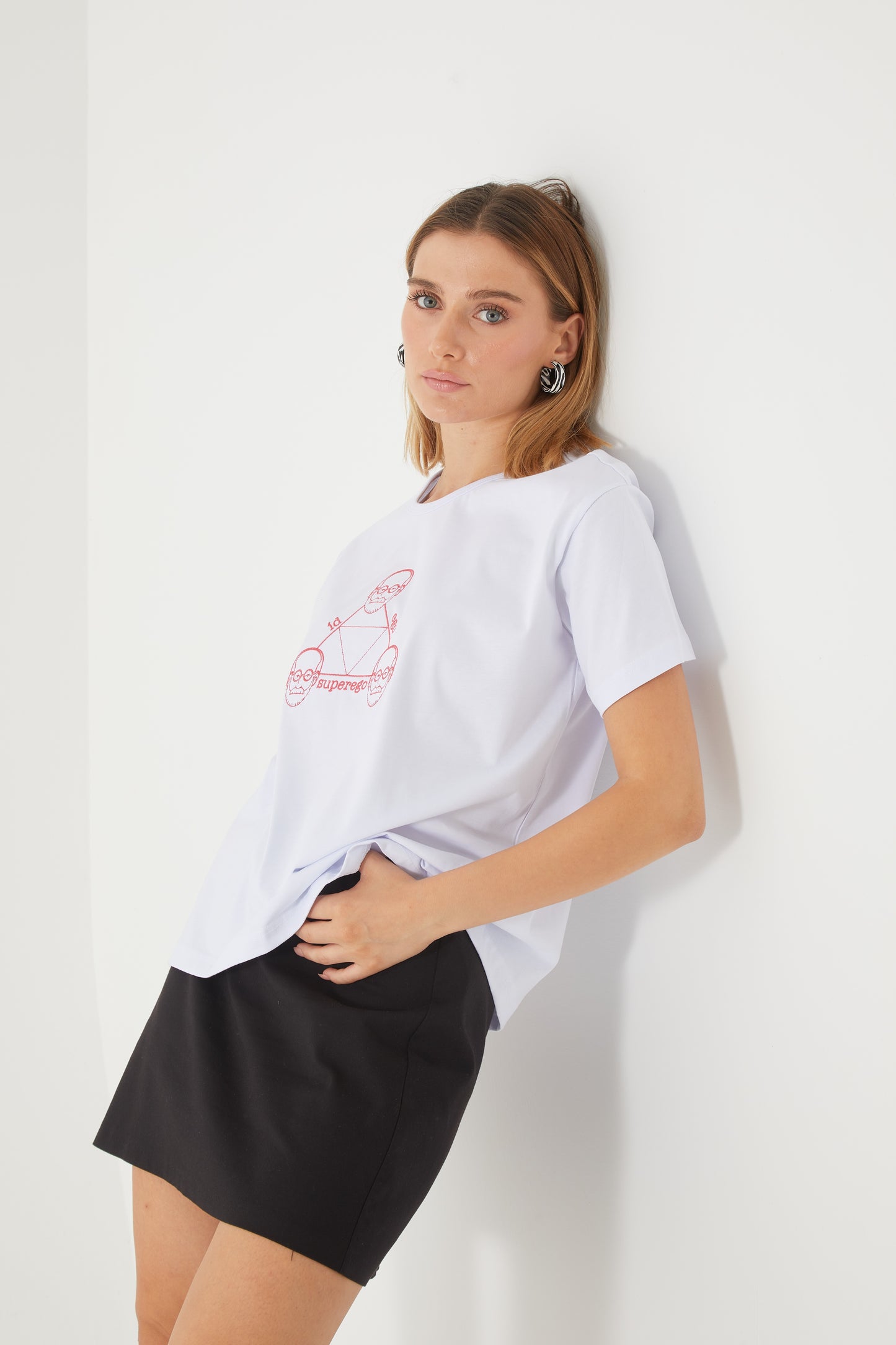 Freud Nakışlı Oversize T-shirt | Psikiyatri