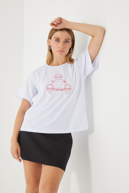 Freud Nakışlı Oversize T-shirt | Psikiyatri