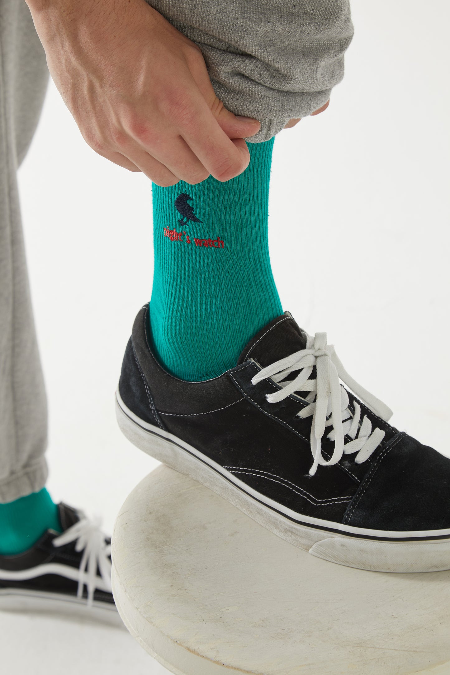 'Night Watch' Unisex Yeşil Nakışlı Çorap